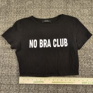T-shirt No Bra Club Sexy Hot Akira Short Sleeve Crop Top Shirt Tight Unworn Sz L
